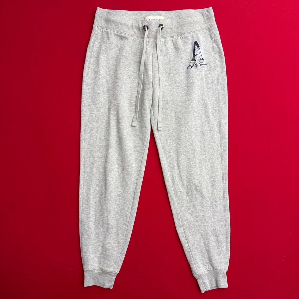 Aeropostale Eighty Seven‎ Gray Joggers Sweatpants Women Small Heather Fleece Y2K